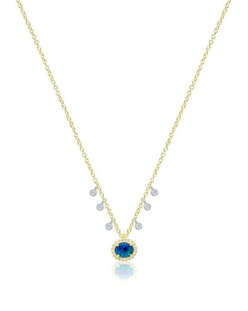 Meira T 14k White & Yellow Gold Opal & Blue Topaz Pendant Necklace, 16-18 In Gold