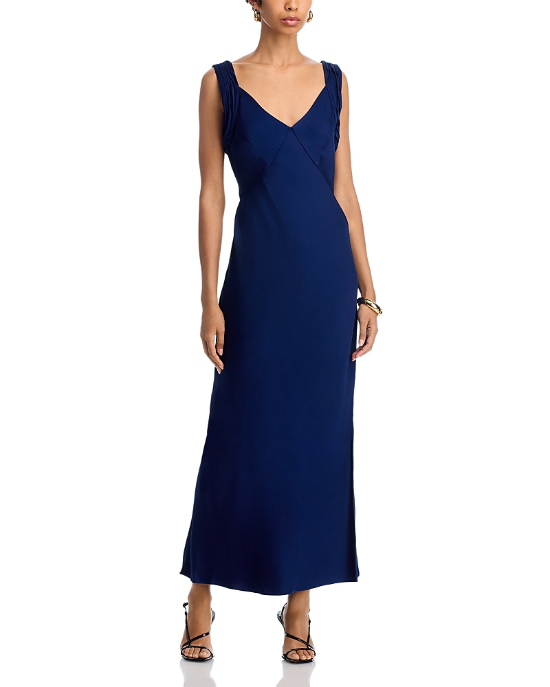 French Connection Ennis Satin Slipdress In Blue