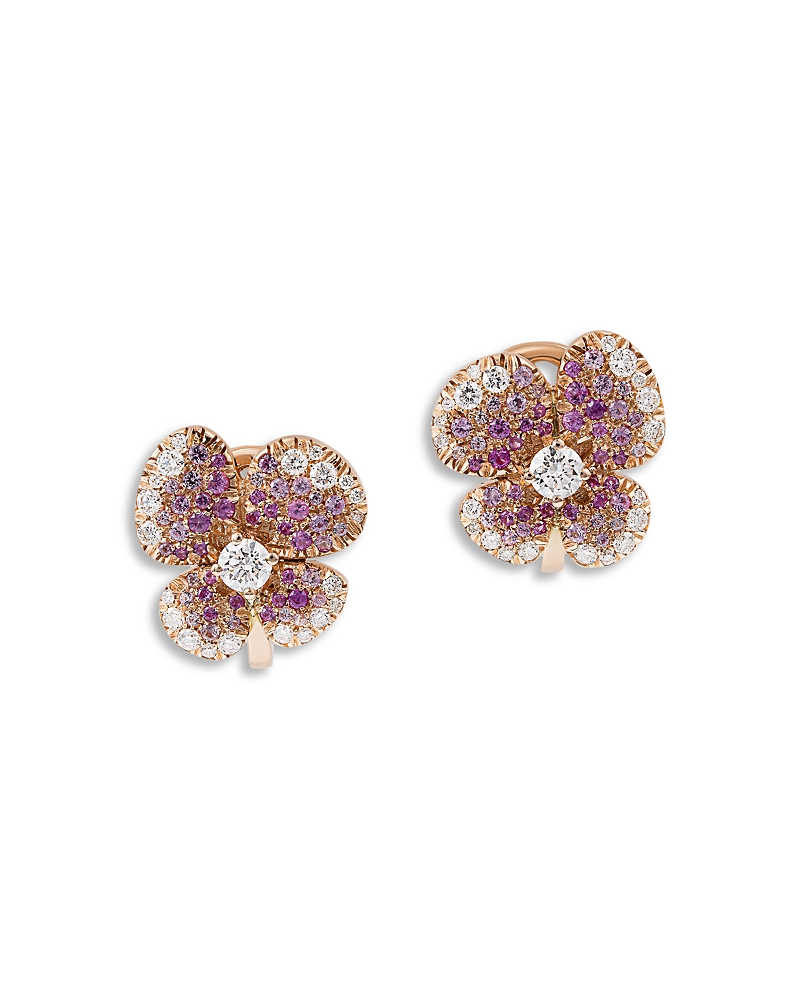 Miseno Jewelry Diamond & Pink Sapphire Ischia Stud Earrings In 18k Rose Gold In Gold