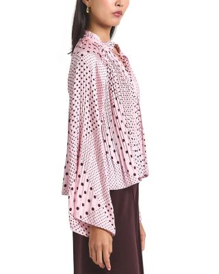 Claira Printed Satin Top