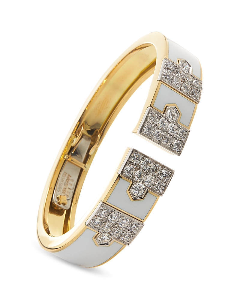 David Webb Diamond Lane Bracelet In 18k Yellow Gold & Platinum In Gold