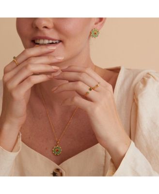  Agate Beaded Stud Earrings