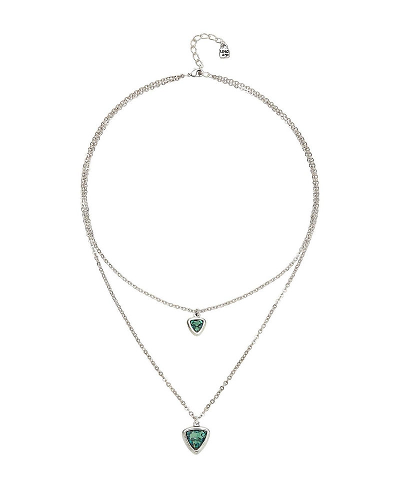 Unode50 Green Triangle Pendant Necklace In Silver