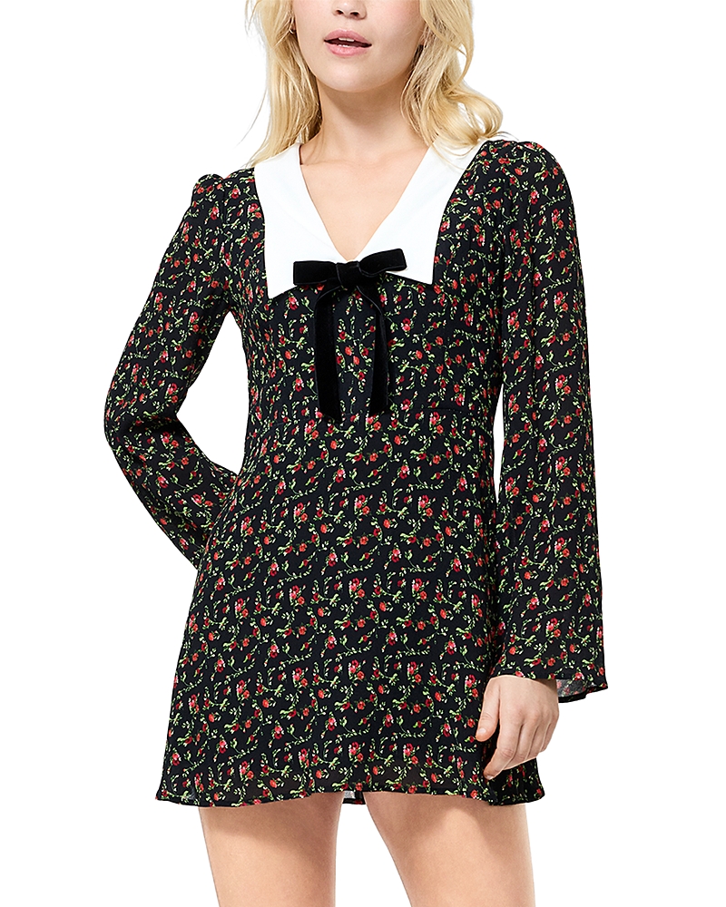 French Connection Yasmin Crepe Collared Dress In Multi