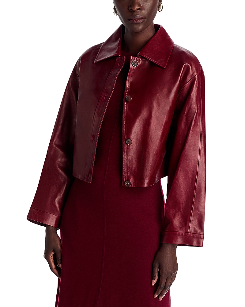Rue Sophie Tonni Leather Jacket In Red