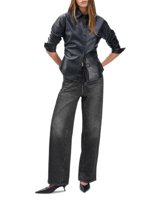 Mirarmar Cotton Terry Wide Leg Drawstring Sweatpant Jean