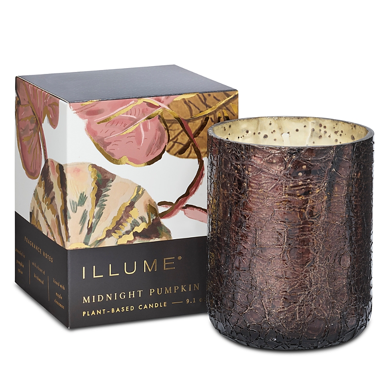 Illume Midnight Pumpkin Small Crackle Glass Candle, 8.3 Oz. In Brown