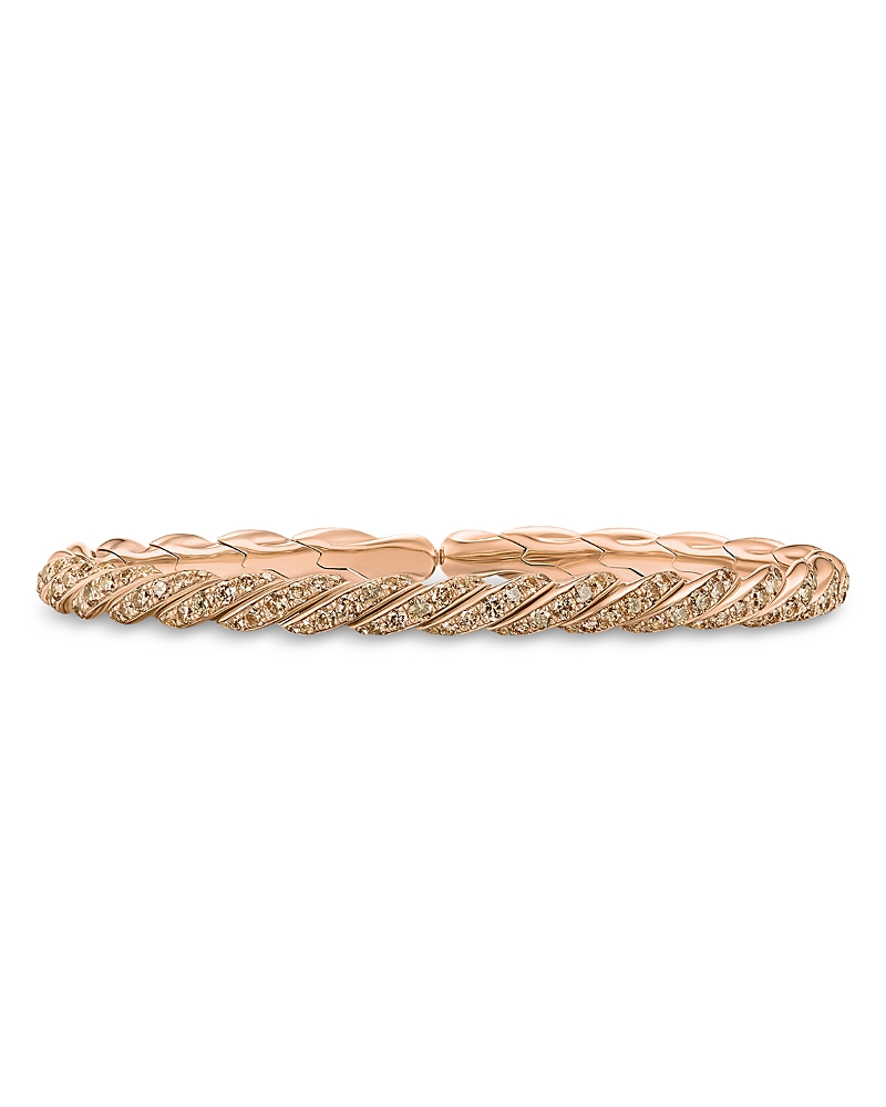 David Yurman Sculpted Cable Flex Bracelet in 18K Rose Gold with Cognac Diamonds, 5mm