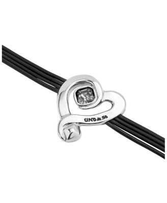  Black Crystal Heart Leather Bracelet