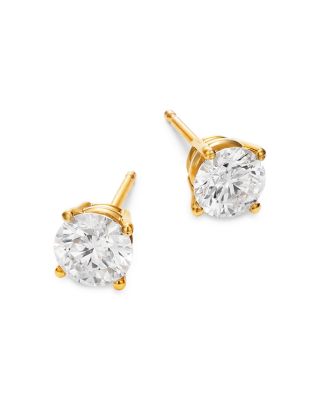 Certified Diamond Colorless Stud Earrings in 18K Yellow Gold, 1.00 tcw