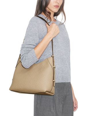 T Monogram Soft Pebble Medium Shoulder Bag