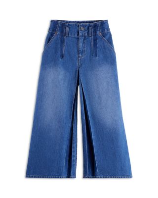 Girls' The Wave Customized Wide Jeans in Navy - Little Kid, Big Kid