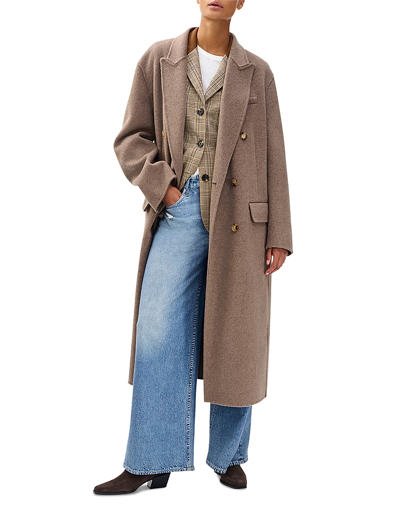 Rag & Bone Vasso Double Breasted Wool Blend Coat In Brown