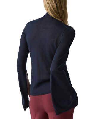 High Neck Slit Sleeve Tee