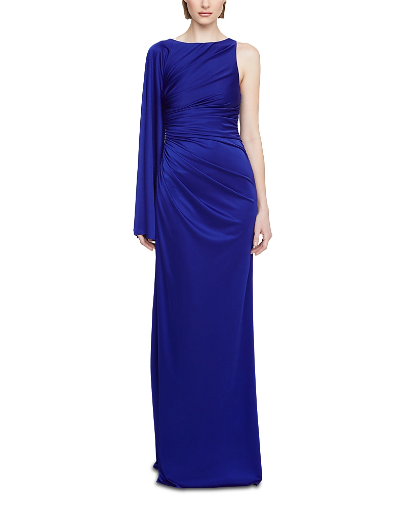 Halston Zellie Crystal Jersey Gown In Blue