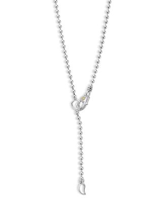 18K Yellow Gold & Sterling Silver Caviar Lux Diamond Chain Link Collar Necklace, 16-18" - Exclusive 