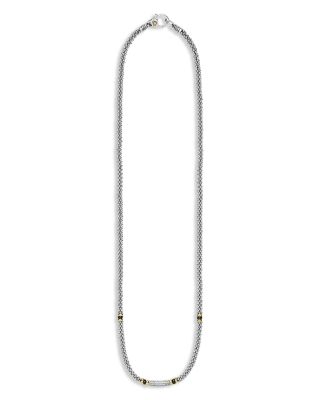 LAGOS 18K Yellow Gold & Sterling Silver Black Caviar Diamond & Black Ceramic Collar Necklace, 18"