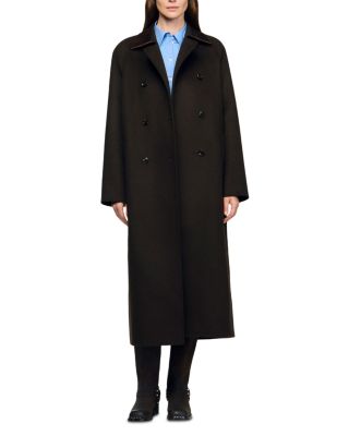 Long Wool and Leather Coat