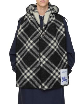 Check Hooded Wool Scarf