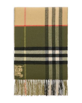 Contrast Check Cashmere Scarf