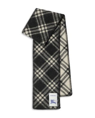 Narrow Check Wool Scarf