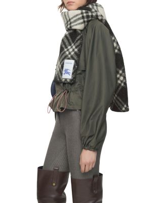 Narrow Check Wool Scarf