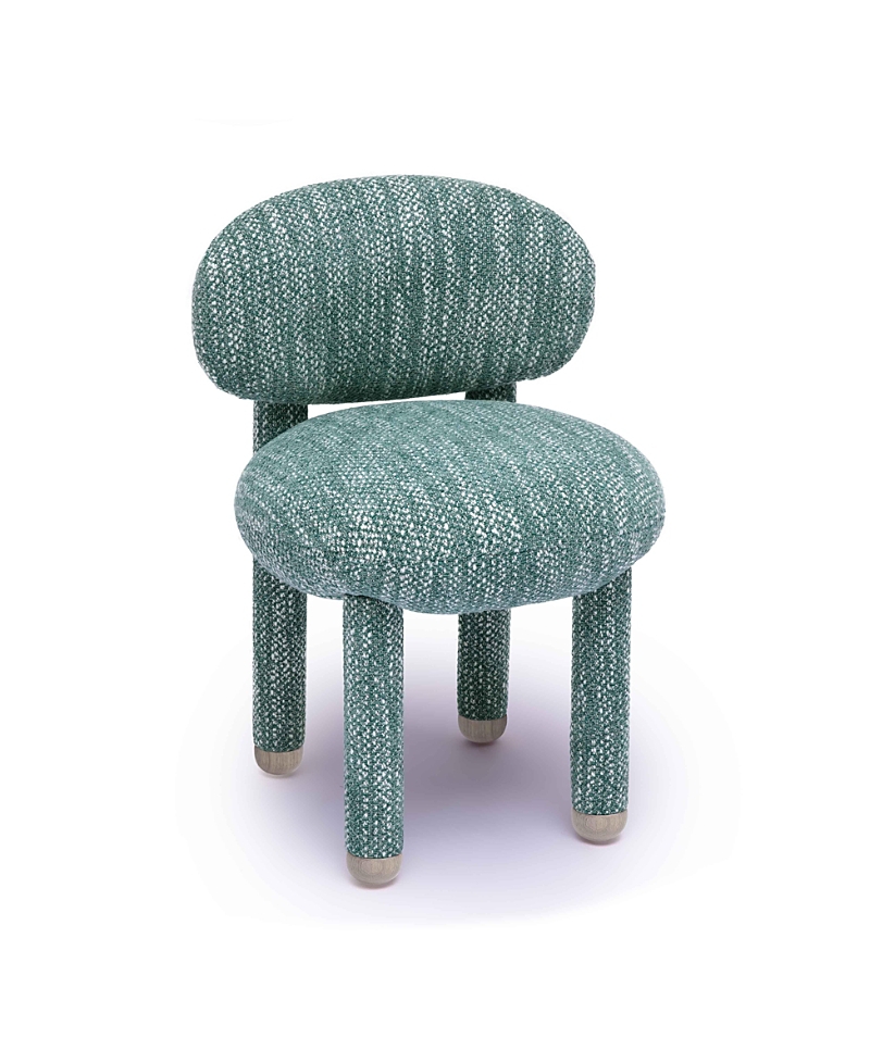 Tov Furniture Manu Knubby Performance Fabric Vanity Side Chair In Blue