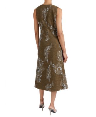  URSA Sleeveless Faux Wrap Dress with Metal Buckle