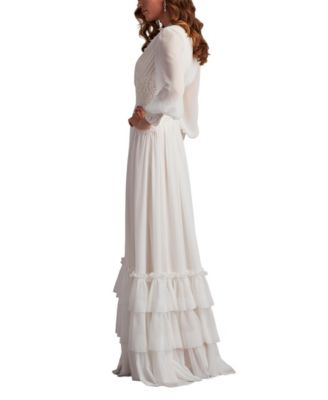  Topanga Tiered Bishop Sleeve Gown