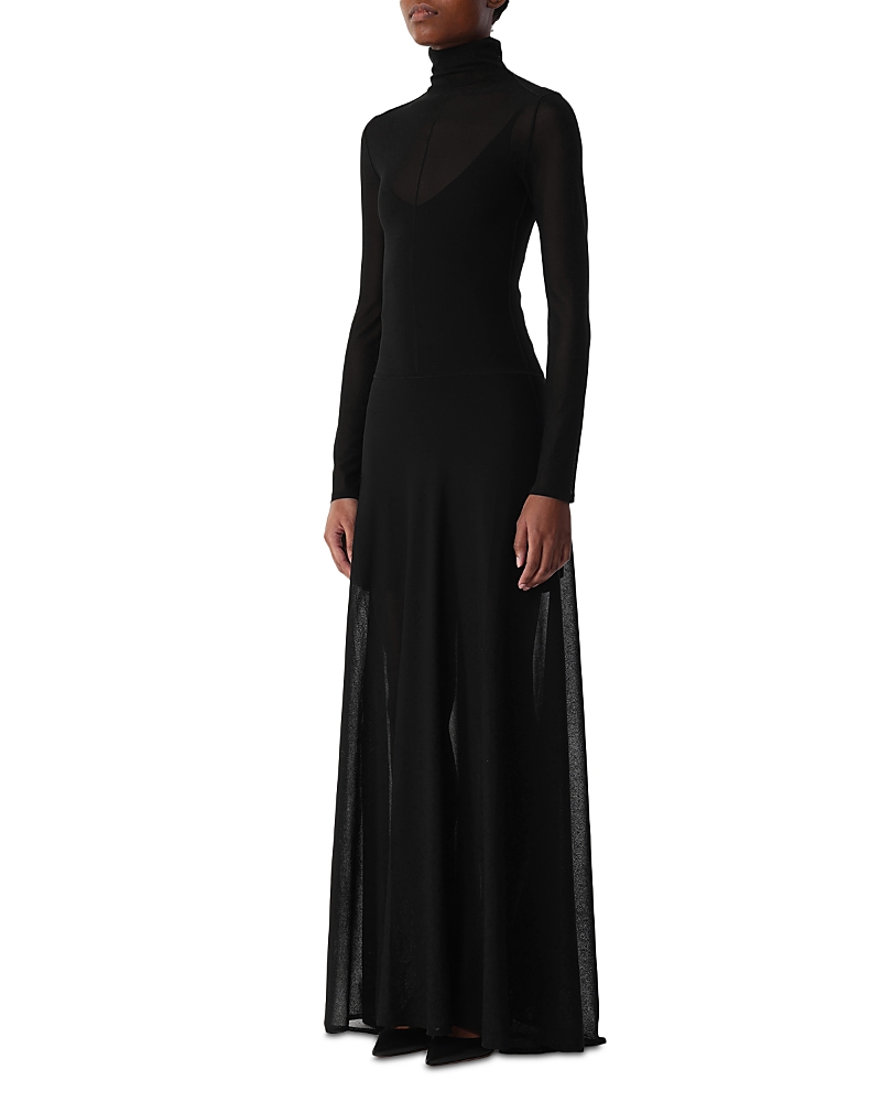 Jason Wu Collection High Turtleneck Long Dress In Black