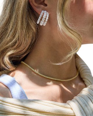 Halia Imitation Pearl Hoop Earrings