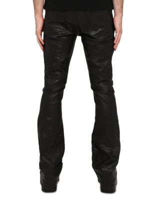 Flare Embossed Film Jeans in Black