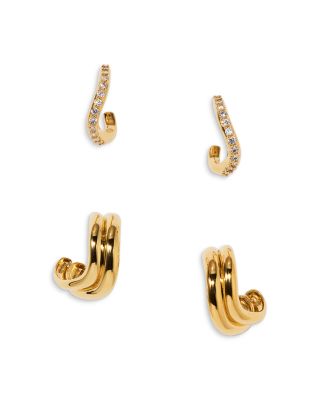 Wavy Drop Earrings Set, 0.5"L