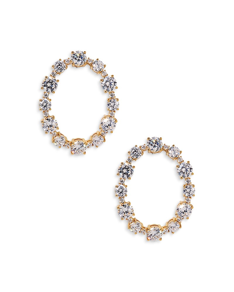 Nadri Everleigh Cubic Zirconia Open Hoop Earrings In Gold