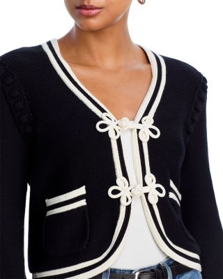 Kaito Contrast Trim Crop Cardigan