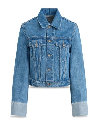 Cuffed Cropped Denim Jacket