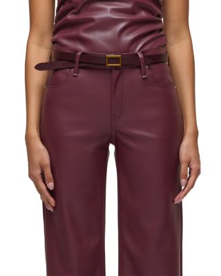 Rosie High Rise Wide Leg Faux Leather Jeans in Port Royal
