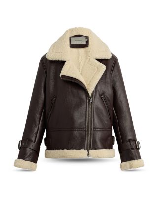 Faux Leather Sherpa Jacket