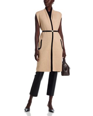 Contrast Trim Long Cardigan