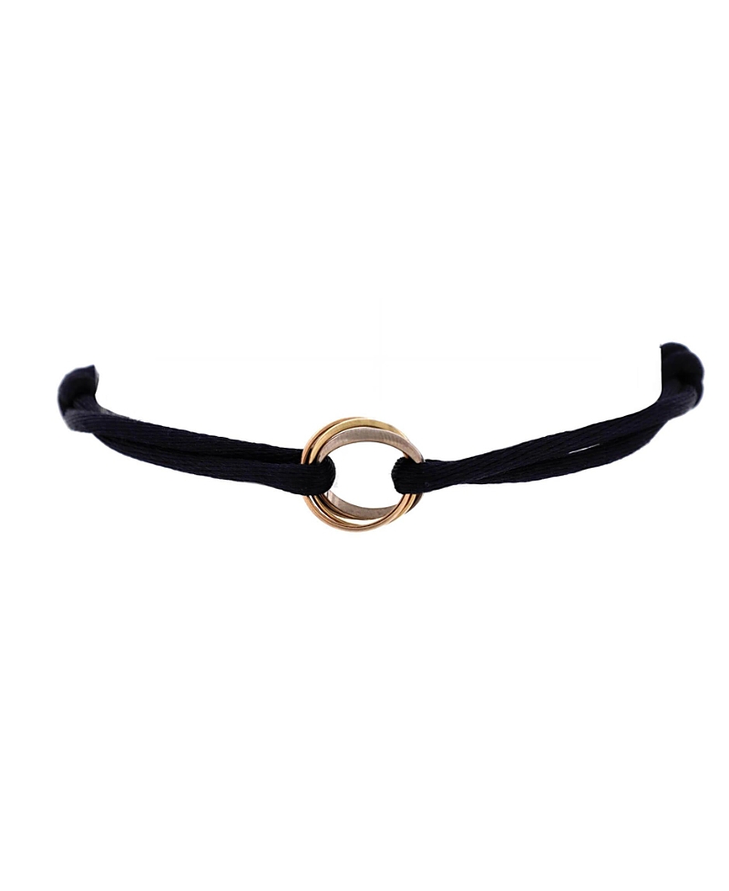 Pre-owned Pre-owned Cartier Cartier Trinity On Cord Bracelet Silk Cord With 18k Tricolor Gold
