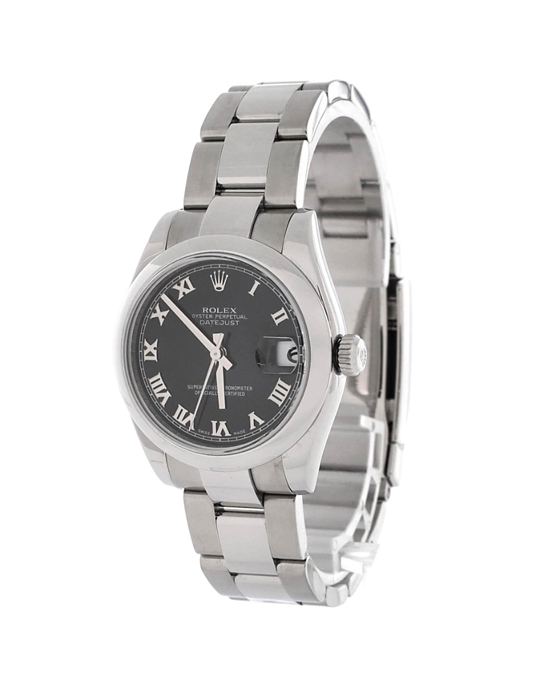 Pre-owned Pre-owned Rolex Rolex Oyster Perpetual Datejust Automatic Watch In Stainless Steel 31mm In Black