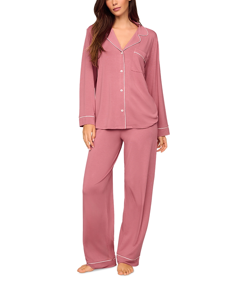 Eberjey Gisele Tencel Modal Long Pj Set In Pink
