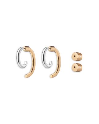 Luna Mini Two Tone Earrings, 0.8"L