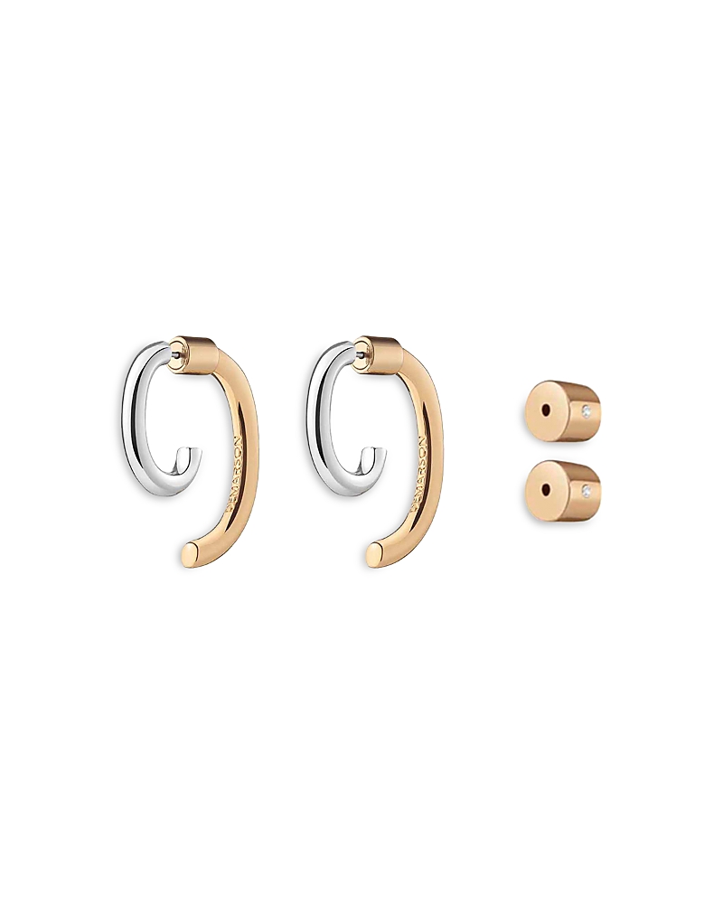 Demarson Mini Luna Gold And Silver Earrings In Gold