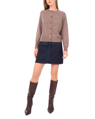 Raglan Sleeve Crewneck Cardigan