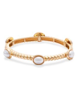 Imitation Pearl Twist Texture Bangle Bracelet - Exclusive