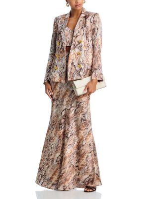 Colin Double Breasted Silk Blazer, Sonya Silk Bustier & Ryker Silk Maxi Skirt