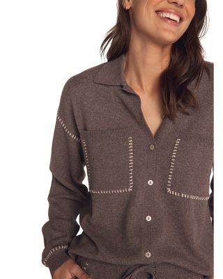 Whipstitch Button Front Shirt