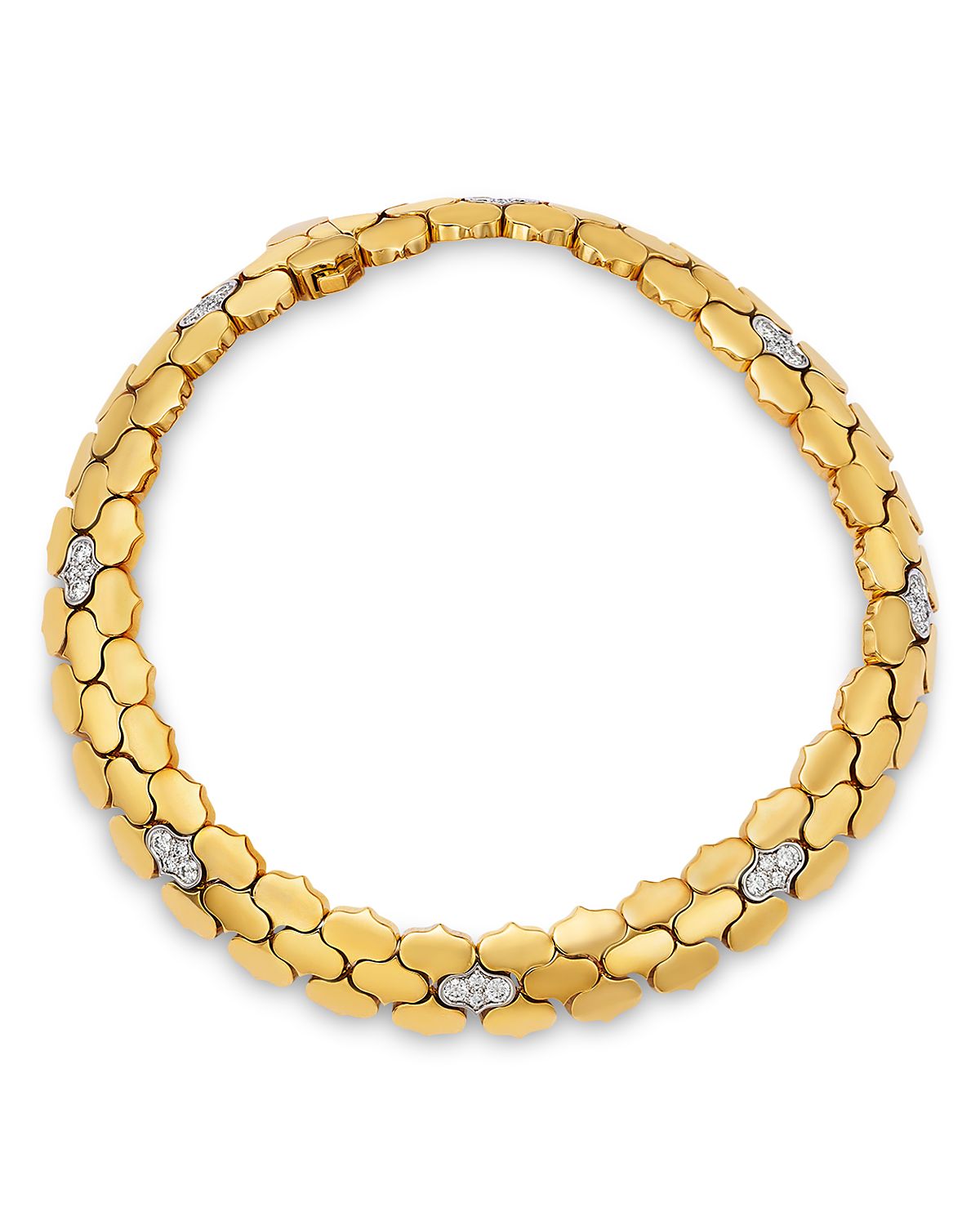 Roberto Coin 18K White & Yellow Gold Gender Diamond Cobra Link Bracelet