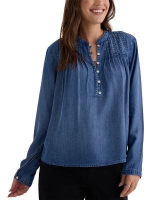 Long Sleeve Pintuck Blouse